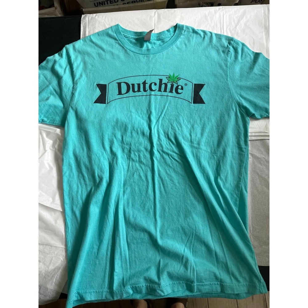 Dutchie Graphic T-Shirt Mens Medium Teal Turquoise Next Level Apparel Cotton Tee